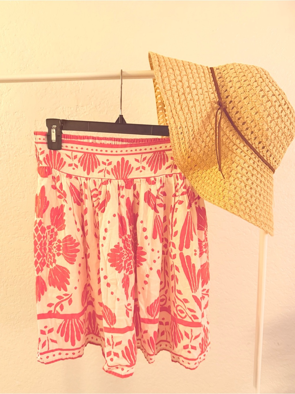 Haute Hippie Red Orange Floral Summer Skirt